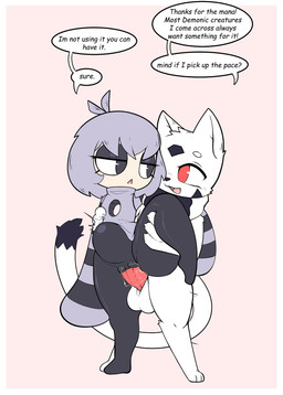 abdominal_bulge ahoge anthro anthro_penetrating anthro_penetrating_humanoid arm_tuft balls black_body black_markings blush blush_lines bodily_fluids bottomless bottomless_female clothed clothing dialogue duo eyeshadow facial_markings facial_tuft female female_penetrated fur genital_fluids genitals grey_clothing grey_hair hair head_markings hole_in_chest humanoid_on_anthro humanoid_penetrated looking_at_another makeup male male/female male_anthro male_penetrating male_penetrating_female markings nude_male open_mouth pattern_clothing penetration penile penile_penetration penis penis_in_vagina pink_background raised_leg red_eyes red_penis sex shoulder_tuft simple_background speech_bubble standing standing_sex striped_clothing stripes tail tail_tuft text thrusting tuft vaginal vaginal_fluids vaginal_penetration white_balls white_body white_fur defunctumbra umbra_(defunctumbra) felid feline humanoid mammal 2023 comic_sans english_text hi_res
