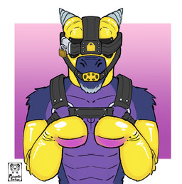 anthro armwear ball_gag bdsm blindfold bondage bound clothing gag gagged gloves handwear harness hood horn latex latex_clothing latex_gloves latex_handwear lock male mask muscular open_mouth restraints sensory_deprivation sensory_deprivation_hood simple_background solo submissive submissive_male tight_clothing wearing_mask picantetortuga mythology ri'kat_(itmeporps) dragon mythological_creature mythological_scalie reptile scalie digital_media_(artwork) hi_res