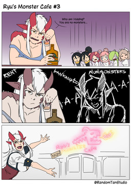 antennae_(anatomy) big_breasts black_hair breasts dialogue female green_hair group hair horn humanoid_pointy_ears monster_girl_(genre) pink_hair pointy_ears red_hair sharp_teeth teeth text white_hair white_horn randomtanstudio mythology ryu's_non_monster_cafe cherry_(randomtanstudio) kelly_(randomtanstudio) loo_(randomtanstudio) miko_(randomtanstudio) molly_(randomtanstudio) niko_(randomtanstudio) ryu_(randomtanstudio) animal_humanoid aquatic aquatic_humanoid arthropod arthropod_humanoid bee_humanoid bovid bovid_humanoid bovine bovine_humanoid cattle_humanoid cnidarian cnidarian_humanoid dragon dragon_humanoid gastropod gastropod_humanoid humanoid hymenopteran hymenopteran_humanoid insect insect_humanoid jellyfish jellyfish_humanoid lepidopteran lepidopteran_humanoid mammal mammal_humanoid medusozoan medusozoan_humanoid mollusk mollusk_humanoid moth moth_humanoid mythological_creature mythological_scalie scalie slug_humanoid comic english_text hi_res