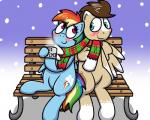 blush duo female feral fur hair male simple_background smile wings pokefound friendship_is_magic hasbro my_little_pony fan_character rainbow_dash_(mlp) skittle_(oc) equid equine horse mammal 2018 5:4 digital_media_(artwork)