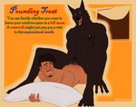 5_fingers 5_toes abs anal anal_penetration anthro big_nipples big_penis bite biting_lip biting_own_lip black_body black_fur blush brown_body brown_skin claws duo facial_hair feet fingers fur genitals glowing glowing_eyes holding_object holding_pillow holidays humanoid_feet humanoid_genitalia humanoid_hands humanoid_penis looking_at_another looking_back looking_back_at_another male male/male muscular muscular_anthro muscular_male nipples pawpads penetration penile penile_penetration penis penis_in_ass pillow plantigrade pubes self_bite simple_background smile submissive submissive_human submissive_male text toes vintage white_eyes window depictionexpress halloween mythology canid canine human mammal mythological_canine mythological_creature werecanid werecanine werecreature werewolf absurd_res cross-hatching english_text hatching_(art) hi_res shaded