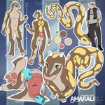 anthro clothed clothing male nude open_mouth paws solo tail text amarali_(artist) reptile scalie snake 1:1 absurd_res english_text hi_res model_sheet