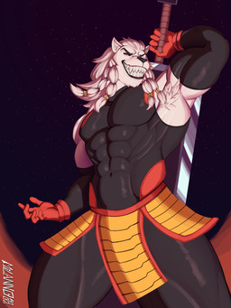 abs anthro armpit_hair body_hair clothed clothed_anthro clothed_male clothing flexing male manly melee_weapon muscular muscular_anthro muscular_male pecs solo sword weapon milannoart02 image_comics invincible_(image_comics) thokk_(invincible) felid lion mammal pantherine 3:4 absurd_res hi_res