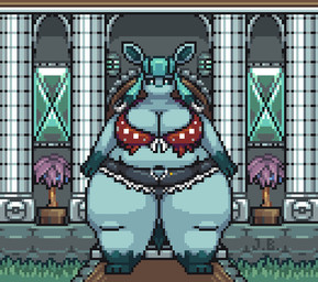anthro anthrofied bangs barefoot belly big_breasts blue_background blue_eyes blue_hair bottomwear breasts building cleavage clothed clothing curvy_figure daisy_dukes denim denim_bottomwear denim_clothing denim_shorts detailed_background feet female front_view gloves_(marking) grass hair hotpants house huge_hips huge_thighs leg_markings markings navel open_bottomwear open_clothing open_shorts outside overweight overweight_anthro overweight_female plant plant_pot pokemorph potted_plant shirt shorts side_bangs simple_background socks_(marking) solo standing thick_thighs tied_shirt topwear wide_hips jellybru nintendo pokemon eeveelution generation_4_pokemon glaceon pokemon_(species) 2023 digital_media_(artwork) full-length_portrait pixel_(artwork) portrait signature