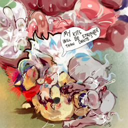 animal_genitalia animal_vulva anus balls bodily_fluids canine_genitalia canine_vulva cum cum_inside distended_stomach duo egg female from_behind_position genital_fluids genitals insemination_attempt male nipples penis pregnant pregnant_female scarf sex spoon_position teats uterus vulva zanthu nintendo pokemon generation_2_pokemon generation_8_pokemon hisuian_form hisuian_zoroark pokemon_(species) quilava regional_form_(pokemon) 1:1 hi_res