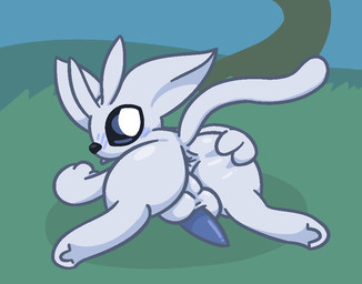 animal_genitalia animal_penis anthro anus backsack balls big_ears big_eyes black_sclera blue_penis blush blush_lines butt butt_grab erection genitals hand_on_butt hooves looking_at_viewer looking_back lying male nude on_front penis presenting presenting_anus presenting_balls presenting_hindquarters presenting_penis pupils shadow solo spread_anus spreading tapering_penis tongue tongue_out white_body white_pupils gandergeist microsoft ori_(series) xbox_game_studios ori_(ori) guardian_spirit aliasing digital_media_(artwork)