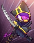 cosplay crossover_cosplay male melee_weapon ninja_costume ninja_suit sword weapon ry-spirit marvel sega sonic_the_hedgehog_(series) espio_the_chameleon ronin_(marvel) chameleon lizard reptile scalie 2023 4:5 absurd_res crossover hi_res