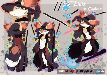anthro areola biped breasts butt claws clothed clothed_anthro clothed_female clothing feet female female_anthro fingers front_view fur genitals hair hat headgear headwear looking_at_viewer navel nipples rear_view simple_background small_breasts smile solo standing tail toes vulva sealer4258 nintendo pokemon pokemon_legends_z-a generation_9_pokemon mega_delphox mega_evolution pokemon_(species) 2026 absurd_res digital_drawing_(artwork) digital_media_(artwork) hi_res