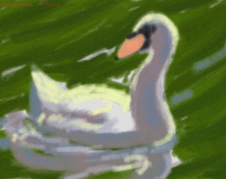 ambiguous_gender beak feathers feral lake simple_background solo swimming tail water white_body wings lunarpanda8686 nintendo nintendo_ds nintendo_ds_family anatid anseriform anserine avian bird swan art_academy_(artwork) digital_media_(artwork)