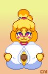 anthro big_breasts blonde_hair blush breast_play breasts canine_ears collar covered_nipples disembodied_penis duo eyelashes eyeliner female genitals hair huge_breasts makeup male male/female nipple_outline penis perpendicular_titfuck ponytail sex titfuck titfuck_under_clothes yellow_body countmoxi animal_crossing nintendo isabelle_(animal_crossing) canid canine canis domestic_dog mammal toy_dog 2018 animated digital_media_(artwork) low_res pixel_(artwork) pixel_animation short_playtime