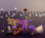 anthro anthrofied breasts catfight clothed clothing dress female fight floor legwear male stockings struggling thigh_highs wrestling rahir disney the_lion_king nala_(the_lion_king) canid canine felid fox lion mammal pantherine 6:5 digital_media_(artwork) hi_res