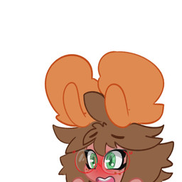 antlers blush brown_hair chibi eyewear female glasses green_eyes hair horn open_mouth round_glasses simple_background solo wearing_glasses white_background blueberrygrizzly blueberry_grizzly_(blueberrygrizzly) animal_humanoid deer deer_humanoid humanoid mammal mammal_humanoid 1:1 2024 hi_res gynomorph_(lore)