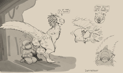 ambiguous_gender anal anthro anthro_on_feral anthro_rimming_feral anus backsack balls bestiality big_balls butt duo feral genitals huge_balls kiss_mark kiss_mark_on_anus kiss_mark_on_balls kiss_mark_on_butt kneeling male open_mouth open_smile oral raised_tail rimming sex smile standing tail daftpatriot capcom monster_hunter bird_wyvern scalie seikret hi_res