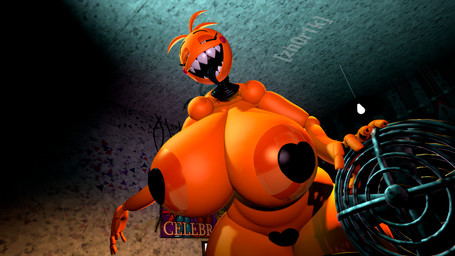 anthro big_breasts breasts clothing female fishnet_clothing fishnet_legwear huge_breasts huge_thighs hyper hyper_breasts larger_female legwear long_tongue machine nude sharp_teeth size_difference solo teeth thick_thighs tongue wide_hips yellow_body zh0r1k cyanu_(modeler) five_nights_at_freddy's five_nights_at_freddy's_2 scottgames toy_chica_(fnaf) animatronic avian bird chicken galliform phasianid robot 16:9 3d_(artwork) absurd_res digital_media_(artwork) hi_res source_filmmaker_(artwork) widescreen