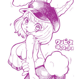 :3 anthro blonde_hair breasts clothed clothing female fluffy fluffy_tail hair hat headgear headwear looking_at_viewer open_:3 side_boob solo tail oposa one_piece carrot_(one_piece) lagomorph leporid mammal minkmen_(one_piece) rabbit 1:1 hi_res monochrome