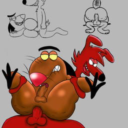 anal anal_penetration anthro anthro_penetrating anus balls big_butt brown_body brown_fur buckteeth butt duo eyebrows floating_eyebrows fur genitals larger_male male male/male male_penetrated male_penetrating male_penetrating_male nude penetration penis raised_leg red_body red_fur sex sharp_teeth shortstack simple_background size_difference smaller_male smile tail teeth unibrow 1337thegamer420 nickelodeon the_angry_beavers daggett_beaver fan_character beaver canid canine canis domestic_dog mammal rodent 1:1 digital_media_(artwork)