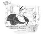 annoyed anthro apron big_butt biped bottomwear butt clothing dialogue digitigrade duo eyelashes female footwear fur furniture hat headgear headwear horn huge_butt hyper hyper_butt male markings morbidly_obese morbidly_obese_anthro morbidly_obese_female obese obese_anthro obese_female on_sofa overweight overweight_anthro overweight_female shirt shoes shorts sitting sneakers sofa speech_bubble spots spotted_body spotted_fur standing tank_top text thick_thighs topwear wide_hips window rabid flabulla_glaselle antelope bovid cheetah felid feline gazelle mammal 2023 english_text monochrome