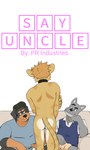 3:5 age_difference anthro canid canine canis chuck_(p_rindustries) clothed clothed/nude clothed_male_nude_male clothing collar comic cover cover_art cover_page domestic_cat domestic_dog english_text felid feline felis fred_(p_rindustries) group hi_res male male/male mammal mastiff mature_anthro mature_male molosser nude older_male overweight overweight_anthro overweight_male p_rindustries rottweiler submissive text trio will_(p_rindustries) wolf