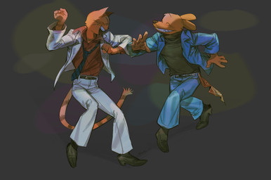 anthro biped clothing duo eyewear freckled_face freckles fur furniture male orange_body orange_fur photo sofa suit yellow_body yellow_fur frune_ei01 dog_man_(series) dog_man_(character) petey_the_cat canid canine canis domestic_cat domestic_dog felid feline felis mammal 2025 hi_res