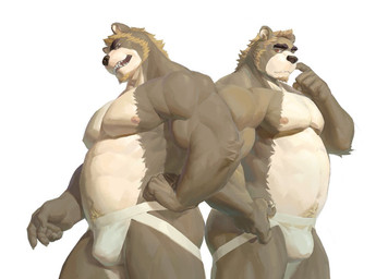 anthro biceps black_nose clothed clothing fur hair male musclegut muscular muscular_anthro muscular_male nipples partially_clothed pecs underwear wry2229513683 my_pirate_husbandos sisyphelly_(my_pirate_husbandos) bear mammal