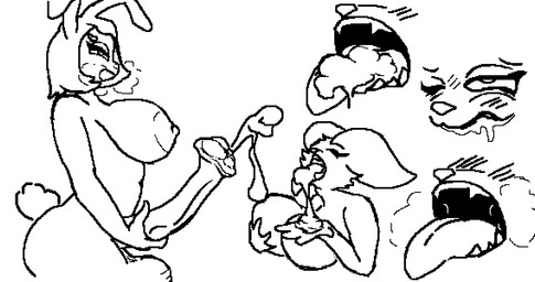 animal_genitalia animal_penis anthro balls big_balls bodily_fluids cum cum_drool cum_in_mouth cum_inside cum_on_tongue drinking drinking_cum drooling duo equine_genitalia equine_penis excessive_cum excessive_genital_fluids female genital_fluids genitals gynomorph intersex intersex/female looking_pleasured penis saliva tongue lewdsidequest sally_(lewdsidequest) canid canine fennec_fox fox lagomorph leporid mammal rabbit true_fox black_and_white hi_res monochrome