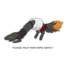 4_fingers 4_toes ambiguous_gender anthro arm_tuft back_tuft black_body black_clothing black_ears black_eyes black_fur black_nose black_shirt black_text black_topwear claws clothed clothing collar countershade_fur countershading digitigrade dipstick_tail disembodied_hand duo elbow_tuft feet feral feralized fingers fluffy fluffy_chest fluffy_tail fur gold_(metal) gold_medal grabbing_another hands_on_stomach head_tuft holding_another holding_stomach humanoid_hands humor leg_tuft long_body long_snout looking_at_viewer markings medal medallion narrowed_eyes neck_tuft orange_body orange_fur orange_sclera orange_tail_tip partially_clothed public_service_announcement quadruped red_collar red_scarf scarf shirt simple_background snout tail tail_markings text thigh_tuft toe_claws toes topwear tuft white_background white_body white_claws white_fur white_hands saturnsamo casualties:_unknown gunsaw equinox_(saturnsamo) canid canine expie_(gunsawian) fox gunsawian hybrid mammal murid murine rat rodent 1:1 2026 absurd_res digital_drawing_(artwork) digital_media_(artwork) english_text hi_res shaded