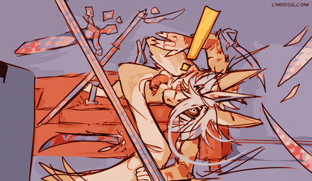 anthro flaccid foreskin fur genitals hair humanoid_genitalia humanoid_penis looking_at_viewer looking_down looking_down_at_viewer magic_user male male_anthro melee_weapon multicolored_body multicolored_fur nude_anthro nude_male penis solo startled sword tan_body tan_fur weapon white_body white_fur white_hair lawyerdog vabrelius unknown_species hi_res