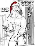 anthro bathroom beak christmas_clothing christmas_headwear clothing covering covering_crotch covering_self dialogue duo feathered_wings feathers hat headgear headwear holidays male mirror muscular muscular_male nipples nude pecs santa_hat solo_focus text winged_arms wings bgn christmas dylan_(bgn) nolan_(bgn) avian bird flamingo mammal suid suine sus_(pig) wild_boar 2016 english_text