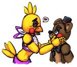 anthro beak bib clothing duo eyes_closed hat headgear headwear machine top_hat shad_noise five_nights_at_freddy's five_nights_at_freddy's_2 scottgames toy_chica_(fnaf) toy_freddy_(fnaf) animatronic avian bear bird chicken galliform gallus_(genus) mammal phasianid robot