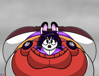 anthro big_butt bloated bottomwear bra brown_bottomwear brown_clothing brown_shorts butt clothing female inflation orange_clothing orange_shirt orange_topwear pattern_bra pattern_clothing pattern_topwear pattern_underwear purple_bra purple_clothing purple_undergarments purple_underwear red_clothing red_shirt red_topwear shirt shorts solo striped_bra striped_clothing striped_topwear striped_underwear stripes stuffing topwear underwear evodevio67 maisa_(madly-maniacal) maisa_jocosa_(madly-maniacal) lagomorph leporid mammal rabbit