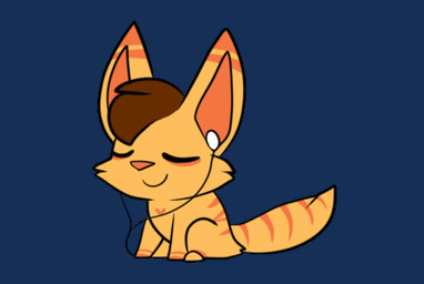 brown_hair cheek_tuft earbuds electronics eyes_closed facial_tuft female feral fur fur_markings hair headphones heart_(marking) listening_to_music markings orange_body orange_fur simple_background smile solo striped_body striped_fur stripes tail tail_motion transparent_background tuft rainypaws rainy_(rainypaws) canid canine fox mammal 2d_animation alpha_channel animated loop low_res