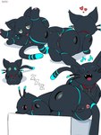 anus black_body black_fur black_tail blue_body blue_eyes female feral fur genitals heart_symbol machine multicolored_body open_mouth open_smile pawpads pussy quadruped rear_view simple_background smile solo tail teeth tongue whiskers white_background sarox hi-fi_rush microsoft tango_gameworks 808_(hi-fi_rush) domestic_cat felid feline felis mammal robot 3:4 hi_res