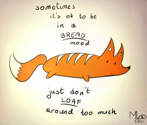 ambiguous_gender bread food fur humor pun red_body red_fur simple_background simple_eyes smile solo text visual_pun white_background maxwell_longtail canid canine fox mammal english_text hi_res