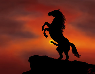 animal_genitalia animal_penis big_flare cliff cloud cloudy_sky equine_genitalia equine_penis erection feral flared_penis genitals hooves male mane on_hind_legs penis red_sky shadow silhouette silhouetted_body sky solo sunset tail maklykan equid equine mammal hi_res