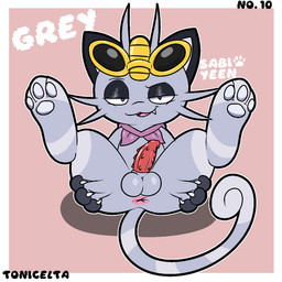 animal_genitalia animal_penis anthro anus balls butt claws clothing eyewear feline_genitalia feline_penis fur genitals grey_body half-closed_eyes legs_up looking_at_viewer makeup male narrowed_eyes pawpads paws penile_spines penis presenting presenting_anus presenting_balls scarf seductive simple_background smile solo spiked_penis spikes spikes_(anatomy) spread_butt spreading sunglasses tail teeth woofington_gator nintendo pokemon grey_(dewott97) alolan_form alolan_meowth felid feline generation_7_pokemon mammal pokemon_(species) regional_form_(pokemon) 1:1 digital_media_(artwork) hi_res