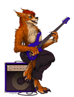 amp amplifier anthro bass_guitar biped breasts claws clothed clothing ear_piercing fangs female guitar hair holding_musical_instrument holding_object jewelry musical_instrument musician open_mouth pawpads piercing playing_guitar playing_music plucked_string_instrument simple_background sitting sitting_on_amplifier smile solo string_instrument teeth toe_claws tongue topless cyborgraptor blizzard_entertainment warcraft canid mammal werecanid werecreature worgen digital_media_(artwork) hi_res