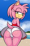 accessory anthro bedroom_eyes blush body_blush bottomwear butt_blush clothed clothing emerald_coast female hair_accessory hairband looking_at_viewer looking_back narrowed_eyes panties pink_body seductive skirt solo tail underwear upskirt white_clothing white_panties white_underwear blackmore sega sonic_the_hedgehog_(series) amy_rose eulipotyphlan hedgehog mammal 2024 absurd_res hi_res