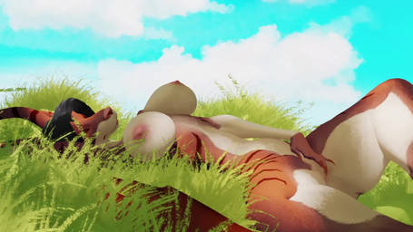 anthro areola big_breasts biped breasts butt clitoral clitoral_masturbation clitoris curvy_figure eye_roll female genitals looking_at_viewer masturbation nipples nude outside pose solo teasing thick_thighs vulva wide_hips spicedrake sheyza canid canine canis jackal mammal 16:9 3d_(artwork) 3d_animation animated blender_(artwork) digital_media_(artwork) hi_res loop short_playtime sound video widescreen