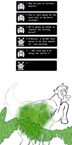 anthro antlers breath cloak clothing dialogue dialogue_box dirty_talk dominant dominant_male duo eyes_closed eyewear fart fart_cloud fart_fetish fart_sniffing farting_on_another farting_on_face female glasses green_fart_cloud hair horn horse_costume long_hair male male/female panties quadruped questionable_consent satisfied simple_background sniffing sound_effects submissive submissive_female text underwear vowelless vowelless_sound_effect wearing_glasses white_background ti-ling deltarune undertale_(series) noelle_holiday ralsei deer mammal new_world_deer reindeer absurd_res digital_media_(artwork) english_text hi_res