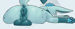 anus backsack balls blue_anus blue_balls blue_body blue_fur blue_pawpads bodily_fluids butt darkened_anus darkened_balls darkened_genitalia darkened_perineum feral fur genitals male pawpads perineum puffy_anus raised_tail saggy_balls simple_background solo sweat sweatdrop sweaty_balls sweaty_butt sweaty_genitalia tail white_background wide_hips skinkbutt_(artist) nintendo pokemon eeveelution generation_4_pokemon glaceon pokemon_(species) absurd_res hi_res