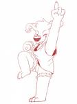2019 3:4 anthro biped canid canine canis clothed clothing dancing digital_drawing_(artwork) digital_media_(artwork) domestic_dog ear_piercing family_guy fur happy hi_res jasper_(family_guy) knotsosfw male mammal piercing simple_background sketch smile solo standing white_background white_body white_fur