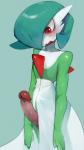 blush erection femboy genitals male not_furry penis penis_poking_out simple_background solo liteu nintendo pokemon gardevoir generation_3_pokemon pokemon_(species) 2018 hi_res