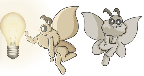 ambiguous_gender antennae_(anatomy) anthro biped black_eyes black_sclera embarrassed fluffy fur insect_wings lepidopteran_wings light_bulb multiple_poses nude_anthro pose solo spread_wings tan_body tan_fur wings nobuddy fluff_(nobuddy) arthropod insect lepidopteran moth hi_res