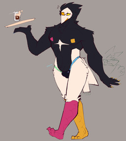 beer_glass clothing eyewear flustered glasses glasses_eyes male multicolored_body muscular solo thong underwear wardrobe_malfunction wearing_glasses trueblue3d deltarune undertale_(series) motcha_(trueblue3d) swatch_(deltarune) avian darkner hi_res