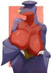 anthro arm_under_breasts big_breasts black_sclera blue_body blue_scales bodily_fluids breasts claws female front_view genitals huge_breasts nude pussy red_body red_scales scales solo standing sweat sweatdrop thick_thighs thigh_gap yellow_eyes cgu0906 mythology nintendo pokemon dragon garchomp generation_4_pokemon mythological_creature mythological_scalie pokemon_(species) scalie hi_res