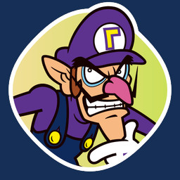 3_fingers big_nose biped black_eyebrows black_eyes black_facial_hair black_mustache blue_clothing blue_overalls border brown_hair button_(fastener) clenched_teeth clothed clothed_humanoid clothed_male clothing eyebrows facial_hair fingers fully_clothed fully_clothed_humanoid fully_clothed_male furrowed_eyebrows gloves gradient_background hair hand_on_own_chin handwear hat headgear headwear humanoid_pointy_ears looking_up male male_humanoid mustache not_furry overalls pink_nose pointy_ears pupils purple_clothing purple_hat purple_headwear purple_shirt purple_topwear shirt simple_background solo tan_body tan_skin teeth thinking topwear white_border white_clothing white_gloves white_handwear white_pupils unknown_artist mario_bros mario_party_(series) mario_party_superstars nintendo waluigi humanoid 1:1 2021 alpha_channel digital_drawing_(artwork) digital_media_(artwork) english_description flat_colors icon official_art