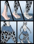 anthro anthro_to_taur areola biped black_border black_markings black_pawpads border breasts close-up clothed clothing countershade_face countershade_fur countershade_neck countershade_torso countershading female female_anthro fur gradient_background grey_body grey_fur hair human_to_anthro human_to_taur knock-kneed leg_markings leopard_spots looking_down_at_self markings nipples pawpads pink_nose simple_background socks_(marking) solo species_transformation spots standing tail three-quarter_view topless torn_clothing transformation transformation_sequence whiskers white_hair yellow_eyes oter shawn_(oter) felid mammal pantherine snow_leopard 2012 colored comic shaded gynomorph_(lore)