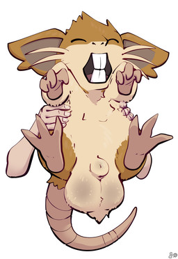 3_fingers 3_toes animal_genitalia animal_penis balls big_balls brown_body buckteeth duo feet feral fingers fully_sheathed fur genitals holding_another lifted_up male nude penis sheath simple_background solo_focus tail teeth toes whiskers white_background fizzpop nintendo pokemon generation_1_pokemon human mammal pokemon_(species) raticate hi_res