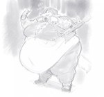 anthro belly big_belly button_(fastener) claws clothed clothing dialogue exposed_belly fur gun holding_gun holding_object holding_ranged_weapon holding_rifle holding_weapon hooded hoodie love_handles male moobs obese obese_anthro obese_male open_mouth open_smile overweight overweight_anthro overweight_male ranged_weapon rifle smile solo standing straining_buttons text thick_thighs topwear weapon mk_artichoke darkwood wolfman_(darkwood) canid canine canis mammal wolf english_text greyscale hi_res monochrome