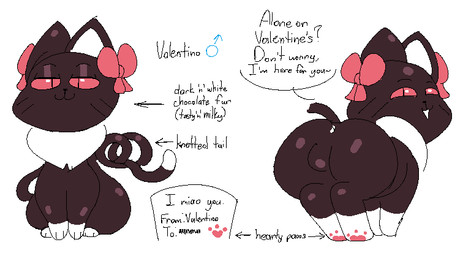 anus balls bow_ribbon candy chocolate dessert dipstick_tail feral food gender_symbol genitals gloves_(marking) holidays leg_markings letter male male_symbol markings neck_tuft pawpads socks_(marking) solo symbol tail tail_markings text tuft valentine's_day_card slem valentine's_day valentino_(slem) domestic_cat felid feline felis food_creature living_candy living_chocolate mammal 2026 digital_media_(artwork) english_text